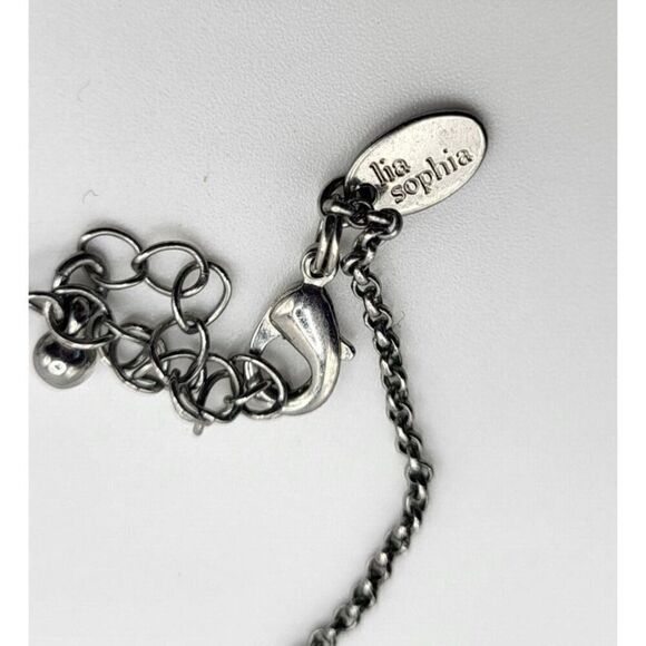 Lia Sophia “Nested” Two Birds w/Cut Crystal Stone Silver Tone Necklace - Picture 3 of 6